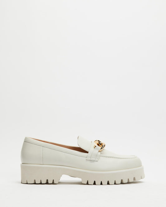 AERE Leather Buckle Loafers - Size 37