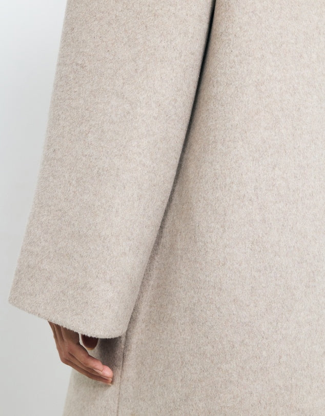 AERE Oatmeal Wool Blend Coat - Size 16 & 18 Available