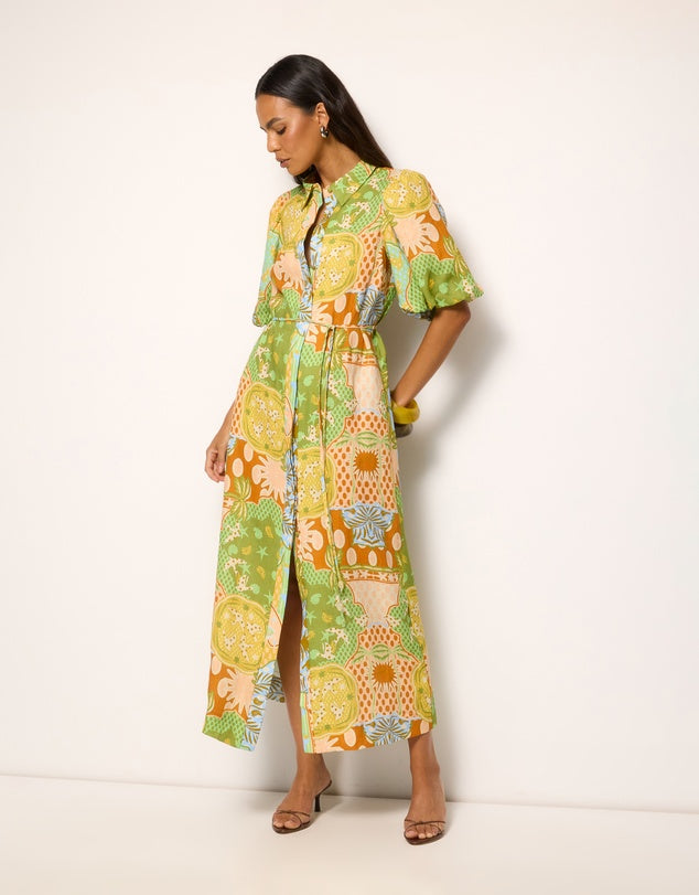 AERE Linen Shirt Dress - Size 8