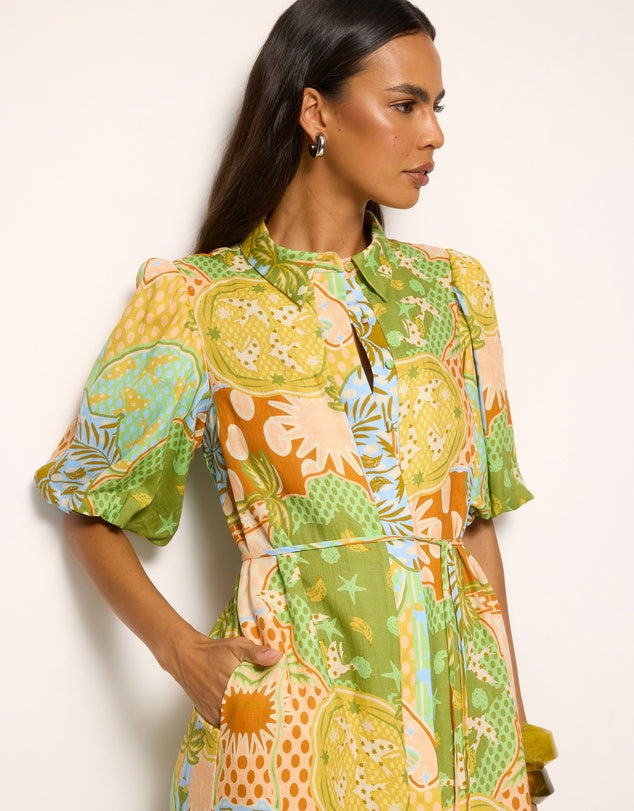 AERE Linen Shirt Dress - Size 8