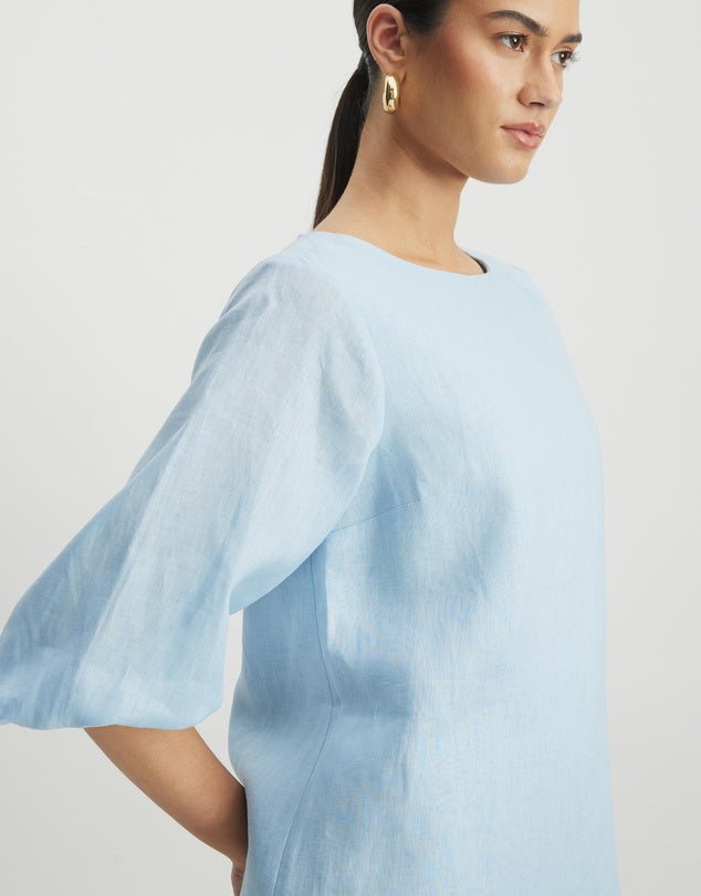 AERE Eloise Linen Mini Shift Dress - Size 6