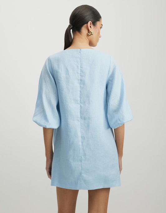 AERE Eloise Linen Mini Shift Dress - Size 6