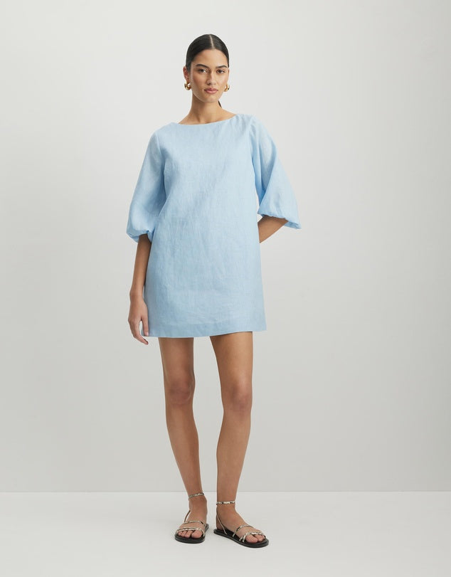 AERE Eloise Linen Mini Shift Dress - Size 6