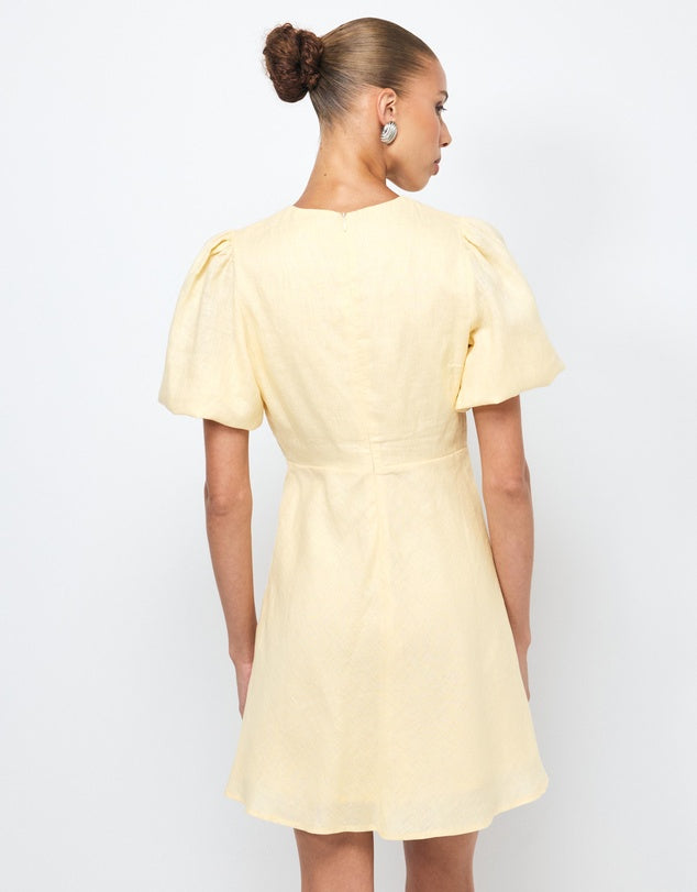 AERE Butter Linen Mini Dress - Size 8