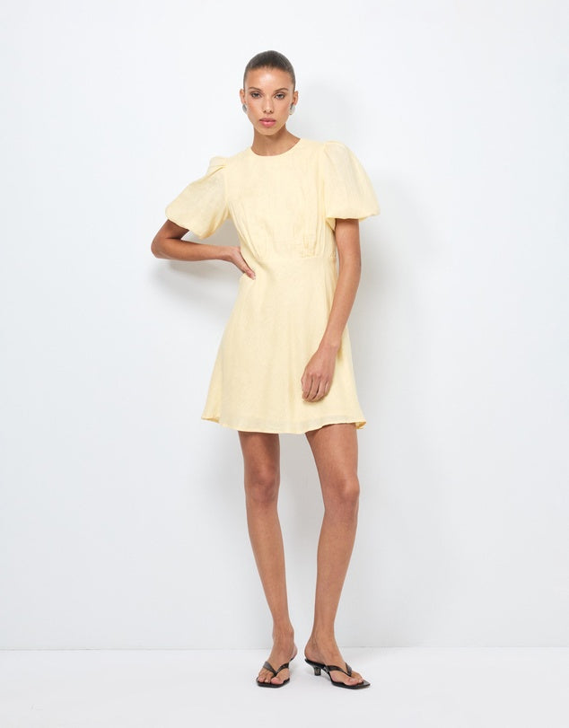 AERE Butter Linen Mini Dress - Size 8