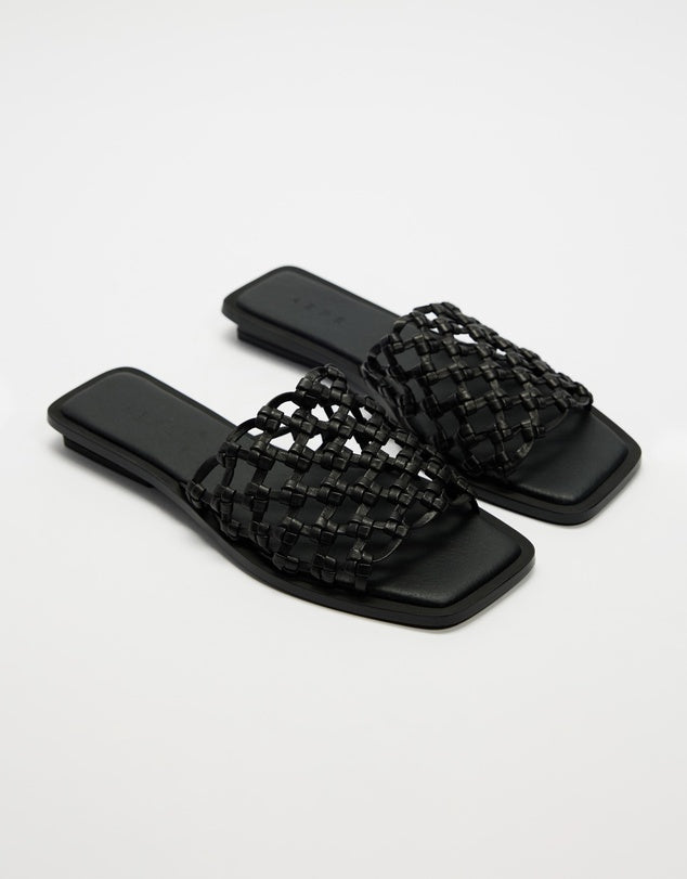 AERE Leather Braided Slides - Sizes 36, 37, 38, 39, 40 & 41 Available