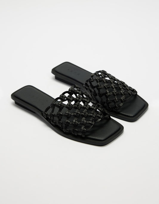 AERE Leather Braided Slides - Sizes 36, 37, 38, 39, 40 & 41 Available