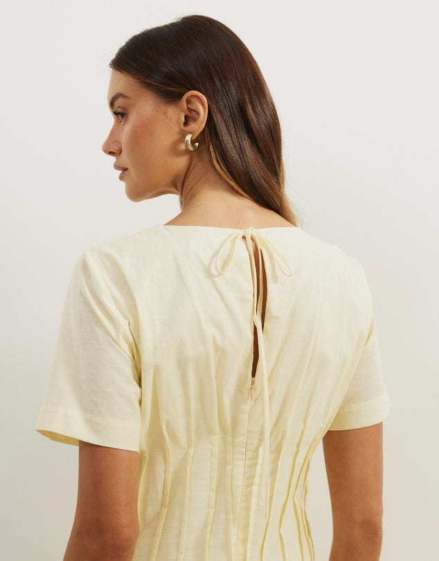 Atmos&Here Lemon Maya Pleat Maxi Dress - Size 12