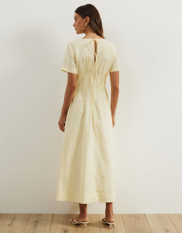 Atmos&Here Lemon Maya Pleat Maxi Dress - Size 12