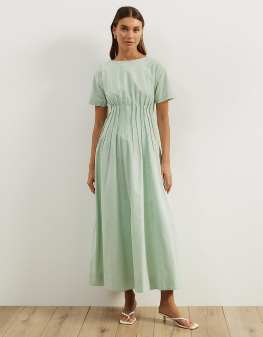 Atmos&Here Sage Maya Pleat Maxi Dress - Size 10