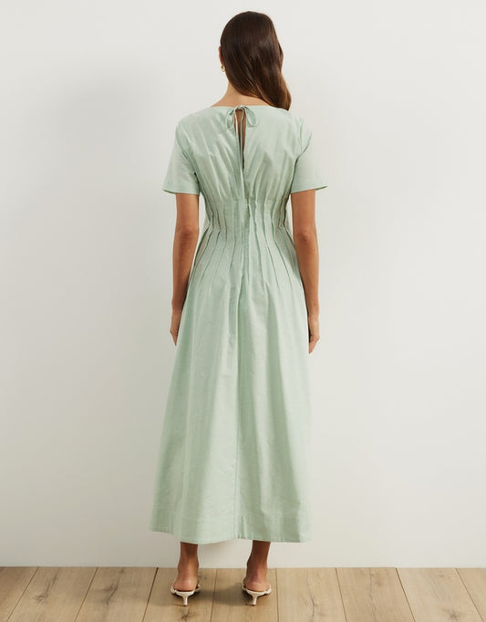 Atmos&Here Sage Maya Pleat Maxi Dress - Size 10