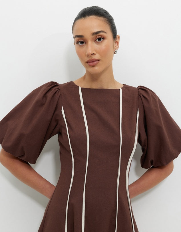 Calli Chocolate Oliviah Midi Dress - Sizes 6, 8, 10, 12, 14, 16 & 18 Available