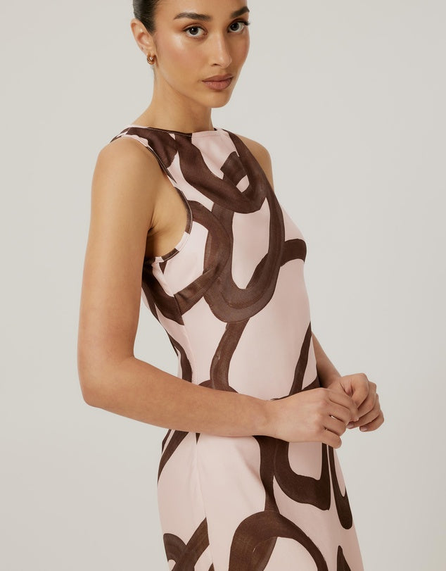 Calli Abstract Midi Dress - Size 10