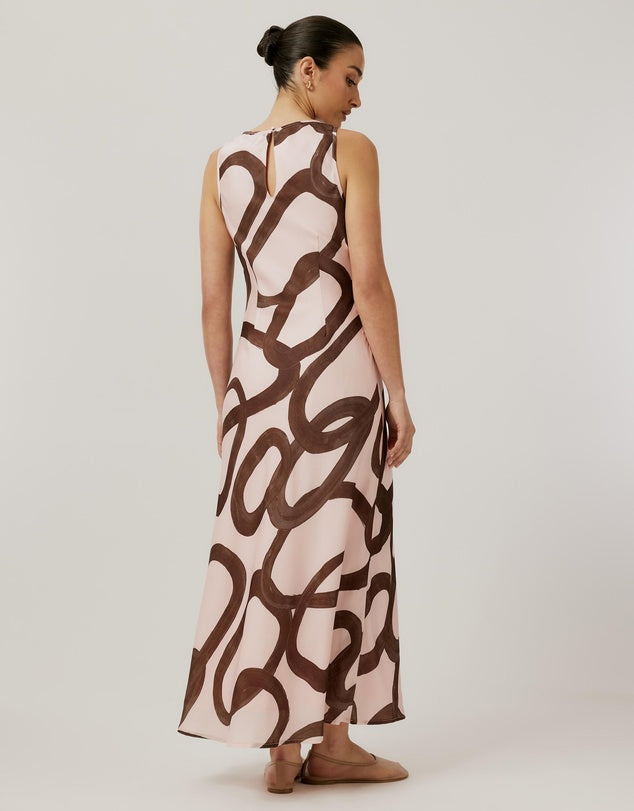 Calli Abstract Midi Dress - Size 10