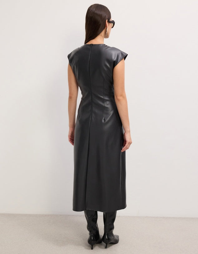 The Fated Faux Leather Midi Dress - Sizes 6, 8, 10 & 12 Available