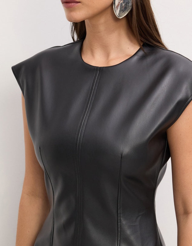 The Fated Faux Leather Midi Dress - Sizes 6, 8, 10 & 12 Available