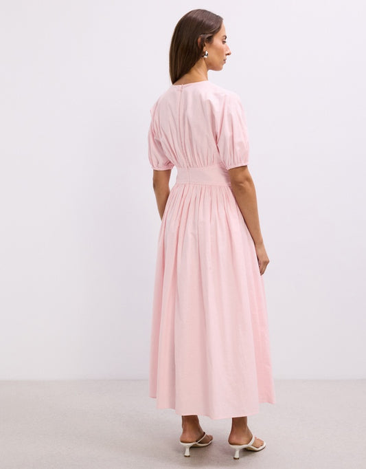 The Fated Pink Gallery Waisted Midi Dress - Sizes 6, 10, 12, & 14 Available