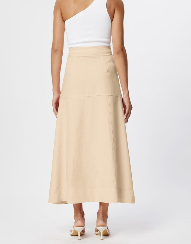 Tussah Oat Midi Skirt - Sizes 6, 8, 10, 12, 14, 16 & 18 Available