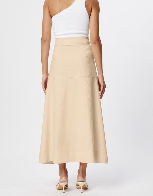 Tussah Oat Midi Skirt - Sizes 6, 8, 10, 12, 14, 16 & 18 Available