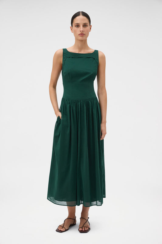Oroton Green York Detail Sundress - Size 10